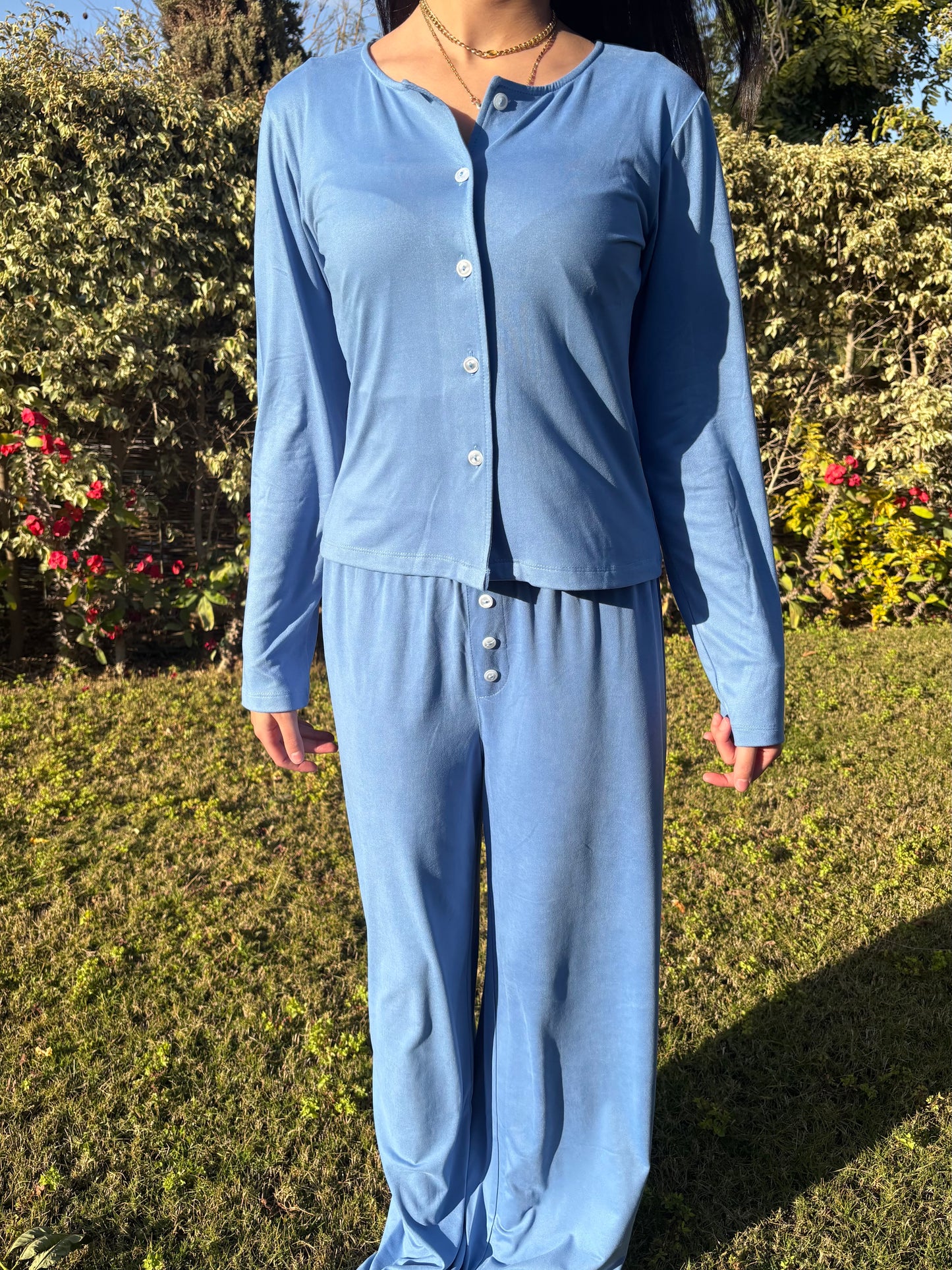 The Buttoned Cardigan Set